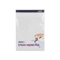Notes Stick'N memo gul m/tern m/selvkl. ark 254x178mm 50ark/blok