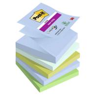 Post-it Super Sticky Z-Notes Oasis farvekollektion 76mmx76mm 90ark/blk 5blk/pak Oasis farvekollektio