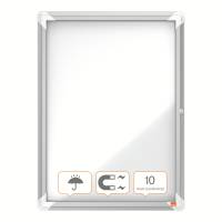 Opslagsskab glas udendørs Nobo 4xA4 hvid