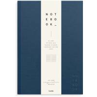 Notebook Textile A4 dark blue lined