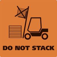 Etiketter Do not stack orange/ sort 100x100mm 250stk/rul