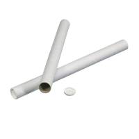 Paprør rund hvid m/låg Ø70x2x650mm