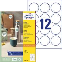 Etiket ø60mm hvid 12stk/ark 100ark/pk L3416-100