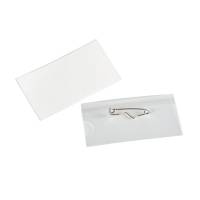 Navneskilte bnt 40x75mm m/sikkerhedsn&aring;l & indstik 50stk/pak