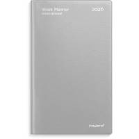 Week Planner International tværformat sølv vinyl 2026