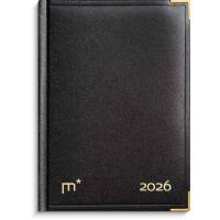 Årbog dagkalender sort kunstskind indbundet 2026