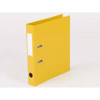 Brevordner Q-Line gul A4 metalskinne 50mm ryg