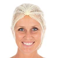 Engangs h&aring;rnet, Mop-Cap 55cm, Non-woven gul, pakke a 1000 stk