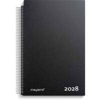 Aftalekalender A4 dag sort PP-plast 2028