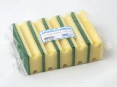 Skuresvamp Cleanline m/h&aring;ndtag gr&oslash;n 7x15cm