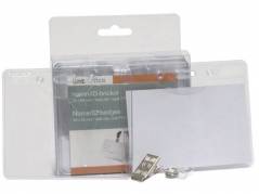 Navneskilte t/ID 60x90mm bl&Atilde;&cedil;d plast liggende format