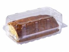 Plastbakke m/h&Atilde;&brvbar;ngslet l&Atilde;&yen;g h&Atilde;&cedil;j PET kage&Atilde;&brvbar;ske 230x120x100mm 360stk