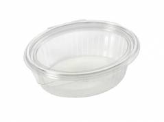 Plastbakke m/h&Atilde;&brvbar;ngslet l&Atilde;&yen;g R-PET oval 1000ml 97013 50stk/pak