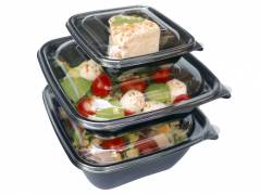 Plastl&aring;g til square bowl klar 190x190x17mm PET 8x50stk/kar