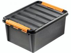 Plastkasse SmartStore Pro 31 sort 32l robust m/l&aring;g 50x39x26cm