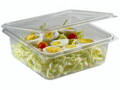 Plastbakke m/h&Atilde;&brvbar;ngslet l&Atilde;&yen;g PET 182x142x55mm 750g 400stk/kar