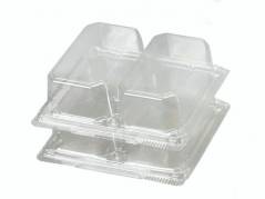 Plastbakke m/h&aelig;nglset l&aring;g 2-rums 165x148x45mm R-PET 44stk/pak