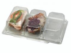 Plastbakke m/h&aelig;ngslet l&aring;g 3-rums 240x147x45mm R-PET 176stk/ka