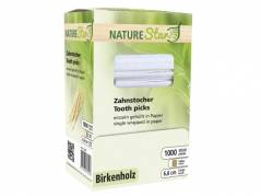 Tandstikkere tr&Atilde;&brvbar; separat indpakket 1000stk/pak