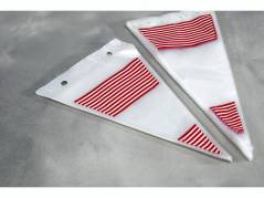 Spidsposer klar m/r&oslash;de striber 240x400mm 1000stk/pak