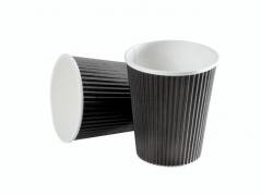Kaffeb&Atilde;&brvbar;ger 12oz 34cl Black line ripple wall pap 600stk/kar