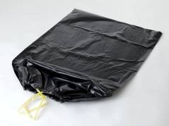 Affaldss&aelig;kke m/snoretr&aelig;k plastik sort 700x1100mm Luksus 10stk/rul