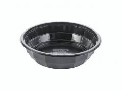 Plastbowl 16-kantet 714ml sort R-PET &Atilde;&tilde;188x48mm 300stk/kar