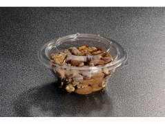 Plastbakke m/h&aelig;ngslet l&aring;g APET &Oslash;120x60mm 250ml 540stk/kar