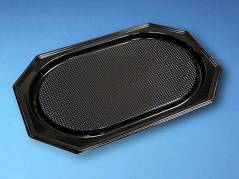 Cateringfad A-PET sort stor 550&Atilde;&mdash;360&Atilde;&mdash;30mm oval 10x10stk/kar
