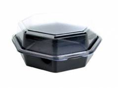 Plastbakke Octaview m/h&aelig;ngslet l&aring;g 8-kantet 1300ml 180stk/kar