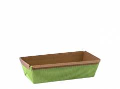 Bageform gr&Atilde;&cedil;n rektangul&Atilde;&brvbar;r 65x150x50mm 100stk/pak