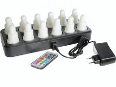 LED lys genopladelig Duni 70x40mm multicolor 12lys/pak