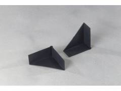 Hj&Atilde;&cedil;rnebeskyttelse plast 3-sidet sort 70x70x28mm 1000stk/kar