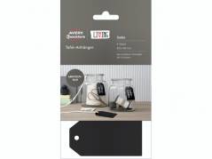 Manillam&aelig;rke Avery sort t/kridt 80x40mm 4stk/pak