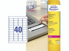 Laserlabels Avery plombering 45,7x25,4mm 20ark/&Atilde;&brvbar;sk L6145