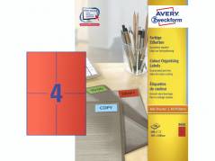 Etiket 3456 105x148 mm r&Atilde;&cedil;d 4stk/ark 100ark/&Atilde;&brvbar;sk