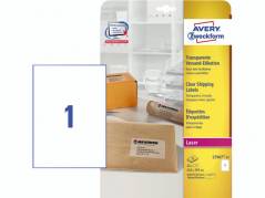Laseretiketter Avery clear 210x297mm 25ark/&Atilde;&brvbar;sk L7567