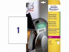 Laseretiket Avery 210x297mm slidst&Atilde;&brvbar;rke 1/ark 10ark/pak