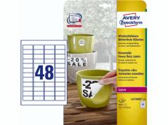 Laseretiket Avery vandfaste aftagelige 45,7x21,2mm