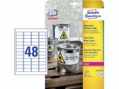Avery Laseretiket vandfaste 45,7x21x3mm 20ark/&Atilde;&brvbar;sk L4778-20