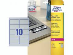 Laserlabels Avery Silver 96x50,8mm 10stk/ark 20ark/&Atilde;&brvbar;sk