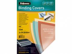 Plastforside Fellowes 300mic klar A4 PVC 100stk/&aelig;ske
