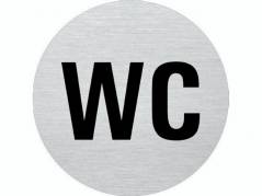 Skilt WC alu m/sort skrift &Atilde;&tilde;75mm