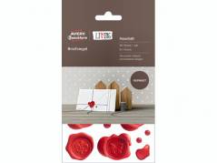 Etiket Avery t/forsegling r&Atilde;&cedil;d &Atilde;&tilde;19mm div. motiver 30stk/pak