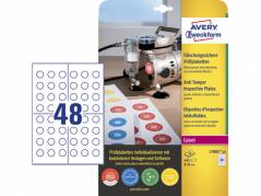 Etiket Avery t/inspektionsdato hvid &Atilde;&tilde;20mm 480stk/pak