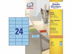 Etiket 70x37mm bl&Atilde;&yen; Avery 3449 24stk/ark 100ark/pk