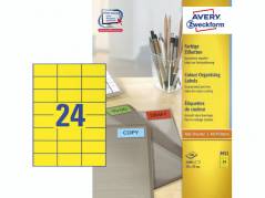 Etiket 70x37mm gul Avery 3451 24stk/ark 100ark/pk