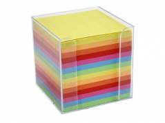 Kubusdispenser kul&oslash;rt Folia 700ark 9,5x9,5x9,5 cm