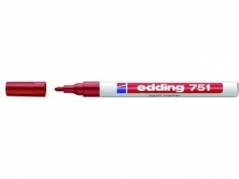 Marker Edding 751 permanent r&Atilde;&cedil;d rund spids 1-2mm 10stk/pak