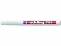 Marker Edding 751 permanent hvid rund spids1-2mm 10stk/pak